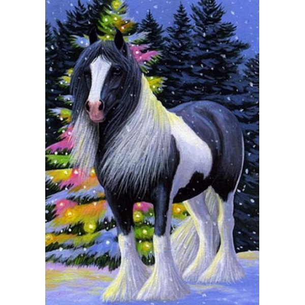Horses Black And White Diamond Painting Kit - DIY