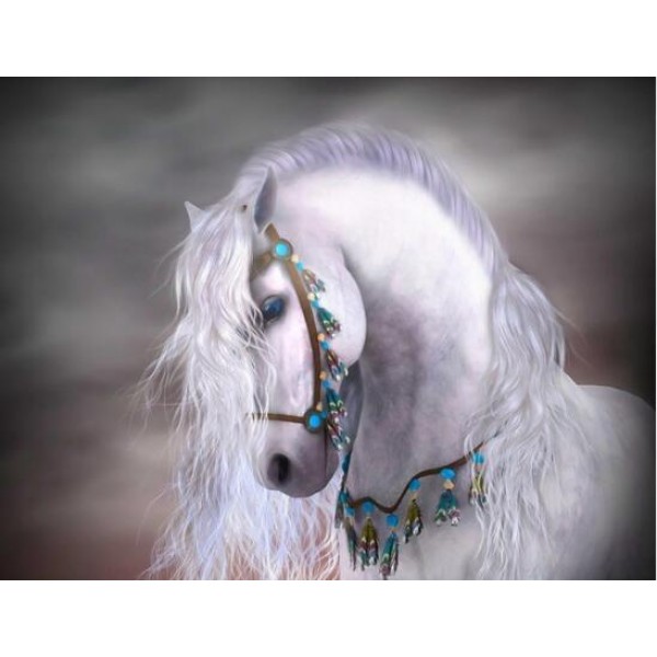 Horse White Night Diamond Painting Kit - DIY