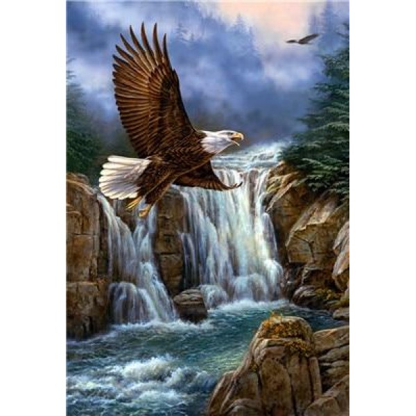 Landscape Eagle Fly Waterfall Diamond Painting Kit - DIY