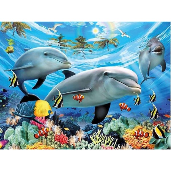Dolphin Ocean Diamond Painting Kit - DIY