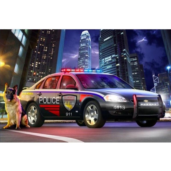 Police Car And Dog Diamond Painting Kit - DIY